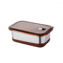 Dinnerware Sets German Solid 18/8 Stainless Steel Lunch Box Container With 2 Layer And 3 Compartment Hermetic Bento Silicone Base