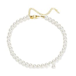 Chokers Fashion Elegant White Imitation Pearl Choker Necklace Big Round Pearls Wedding Necklaces For Women Charm Jewellery 3073 Q2 Dro Dh1Fs