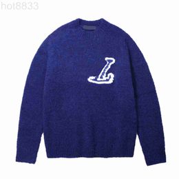 Men's Sweaters Designer New AOP jacquard letter knitted sweater in autumn / winter acquard knitting machine e Custom jnlarged detail crew neck cotton S7FF