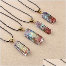 Pendant Necklaces Handmade Resin Natural Stone Aurora Necklace With Small Personality And Easy To Match Men Women Long Sweat Dhgarden Dhysj