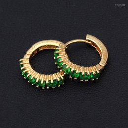 Hoop Earrings Modern Women Gold Multi-Color Square Crystal Jewelry Gifts For Female BH