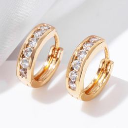 Hoop Earrings ESSFF Fashion CZ Rhinestone Mens Round Circle Ear Buckle Piercing For Women Man Jewelry Girls Gifts