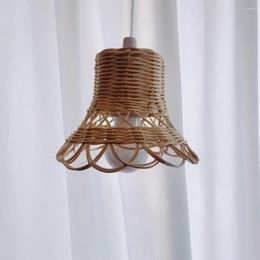 Decorative Figurines Nordic Rattan Plaited Lampshade Craft Ceiling Lamp Cover Decor For Children Room Hanging Light Pendant