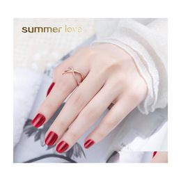 Cluster Rings Infinity Symbol Micro Inlayed Cubic Zircon Ring For Womens Girl Sier Rose Gold Endless Love Eternal Friendship Jewellery Dhjwe