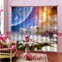 Curtain Window Treatment Creative Blackout Po Space Universe Curtains For Living Room Fashion 3D Drapes