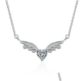 Pendant Necklaces New Design The Same Tiktok Of Angel Wings Clavicar Chain For Women Girls Drop Delivery Jewelry Pendants Dhgarden Dhluh