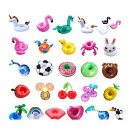 Other Event Party Supplies Inflatable Float Flamingo Cup Holder Coasters Drink For Swimming Pool Air Mattresses Drop Delivery Home Dhofs