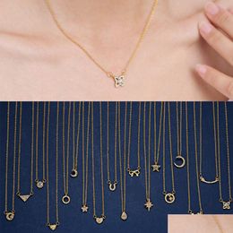 Pendant Necklaces New Star Sky Paper Card Dogeared Necklace Series A Variety Of Diamond Clavicle Chain Womens Personality Je Dhgarden Dhofd