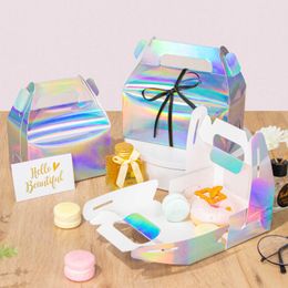 Gift Wrap holographic golden cake Colour gable brown candy gift box pink dessert packaging wedding bi 0207