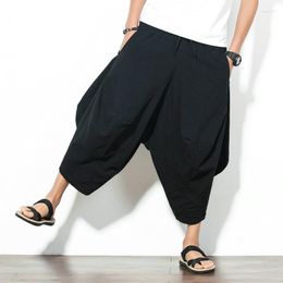 Ethnic Clothing Summer Linen Shorts Bloomers Men's Cropped Trousers Large Size Pants Loose Casual Kimono Boys Solid Colour Men
