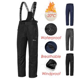 Men's Pants Winter Outdoor Wateroroof Snow Ski Hiking Trousers Autumn Detachable Windproof Thick Warm Fleece Male 230206