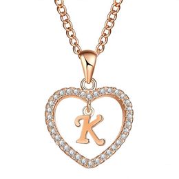 Pendant Necklaces Wholesale Price Letter 26 Letters Zircon Love Necklace Jewelry 18 Inches Chain Drop Delivery Pendants Dhgarden Dh4Rf