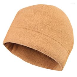 Berets Temple Tape Tactical Soft Polar Fleece Warm Watch Ca P Beanie Skull Thermal HeadWrap Winter Thick Windproof Outdoor Cycling Hat
