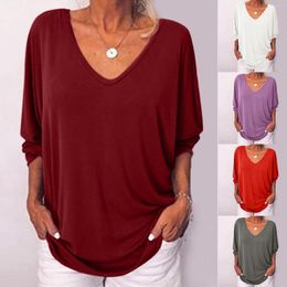 Women's Blouses Women's Tops Batwing Sleeves Three Quarter Button Up Everyday Loose Shirt