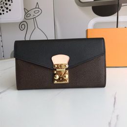 Luxurys Designers Purse Woman Fashion Clutch Wallet Logo S-shaped Lock Classic Pallas Wallet Bag Card Holder Purse With Box Dust B240h