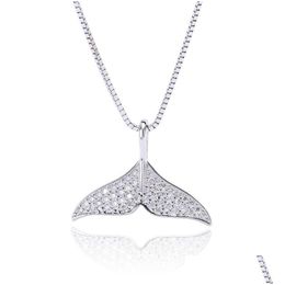 Pendant Necklaces Factory Direct S925 Sterling Sier Fishtail Necklace Female Korean Mermaid Box Chain Dolphin Tail Clavicle Dhgarden Dhzyw