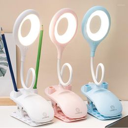 Table Lamps Protect Eyes Lamp Charging Plugging Colourful Temperature Adjustable Learning Clamp Creative Elephant Animal LED