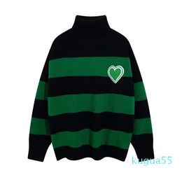 designer sweater man woman black and white stripe Colour womens sweater knitting Love A high collar turtleneck fashion letter long sleeve clothes