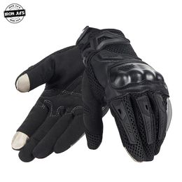 Sports Gloves IRON JIA'S Summer Motorcycle Gloves Men Touch Screen Breathable Moto Racing Riding Motorbike Protective Gear Motocross Gloves 230206