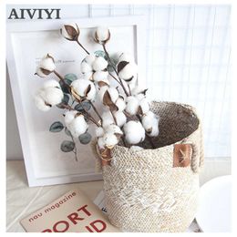 20PC Dried Flowers Heads of Artificial and Cotton Branches Home Decor Party Decoration Plants Branch Y