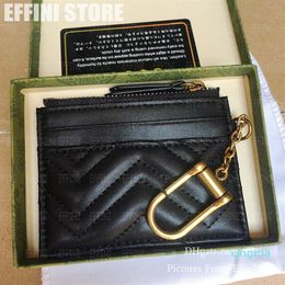 2022 New Fashion Credit Card Holder Mini Wallet Case Bags Zipper Coin Purse Fashion Luxury Genuine Leather Women and Men Cardholde232q