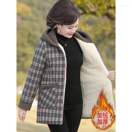 Women's Trench Coats Mother Autumn Winter Cotton Coat Female Middle-aged Cashmere Padded Clothes 2023 Women's Elderly Woman Thick
