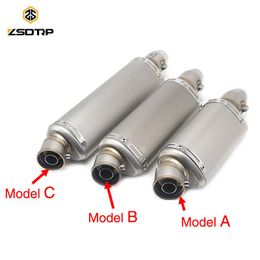 Motorcycle Exhaust System ZSDTRP Universal 38-51MM Muffler Pipe 3 Size Stainless Steel GP Scooter Motorbike GY6 YZR R6 CBR125