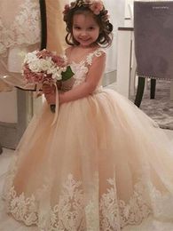 Girl Dresses Flower Satin Beading Vestidos Little Girls Pageant Gowns Birthday Party Prom Kids Christmas Dress