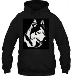 Men's Hoodies Men Hoodie Women Sweater Funny Graphic Broadcloth Husky Sled Dog Gift Design Crew Neck Long-Sleeve
