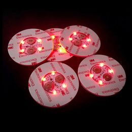 3M Stickers LED Coasters for Drinks Novelty Lighting Leds Bar Coaster Bottle Light Sticker Perfect Partys Wedding Bars (Blue) Wine usalight