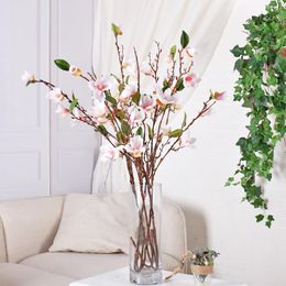 Decorative Flowers & Wreaths Simulation Magnolia Plastic Flower Living Room Interior Decoration Artificial Dried Home Decor Wedding Decorati