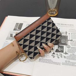Coin Purses Short wallet Women's hand Slim small purse Coin Key Zipper change Card bag