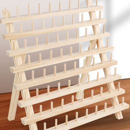 Bathroom Shelves Foldable Wooden Thread Holder 30/80/120 Spools Sewing Embroidery Rack Organiser Wall Hanging Cones Stand Shelf Tool 230207