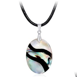 Pendant Necklaces Wholesale Fashionable And Individual Natural Abalone Shell Necklace In Europe America Diy Pearls Party Gif Dhgarden Dhqmp