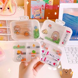 Storage Boxes 1pc Creative Cute DIY Sticker Travel Portable Tablet Devided Dispenser Toothpick Jewellery Organiser