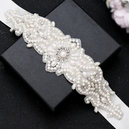 Wedding Sashes TRiXY S26A Elegant Pearls Belts For Bride With Bridal Sash Belt Dress Beaded