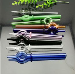 Thick Glass Bowl Pipes Colour Bowls Smoking Single-wheel colored extended glass nozzle
