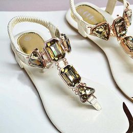 Sandals Summer Woman Sandals 2022 high quality Rhinestone women shoes flip flops ladies casual summer beach shoes women flats sandals J230422