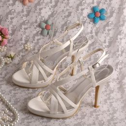 Sandalen Wedopus High Heel Hochzeit Weiße Schuhe für Frauen Sommer mit Plattform