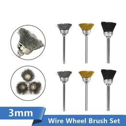 Polishing Wheel Brush 10pcs 3.mm Shank Wire Brush For Dremel Rotary Tools Accessories