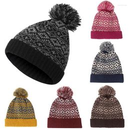 Beanies Beanie/Skull Caps 2023 Cable Knitted Bobble Hat Pom Mens Womens Beanie Warm Winter Wooly Cap Outdoor Ski Unisex Davi22