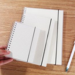 Transparent PP Cover Spiral Notebook A5/A6/B5 Line Blank Grid Dotted Coil Book Sketchbook Notepad Planner School Office Supplies