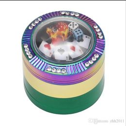 Metal Smoke Grinder 52mm 4-layer Sieve Watch Cover Splicing Colorful Cover Creative Zinc Alloy Grinding Box