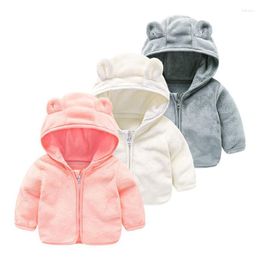 Jackets 2023 Winter Baby Kids Warm Boys Girls Coats Clothes Children Flannel Fleece Zipper Infant Sweatshirt Outerwear FY07272