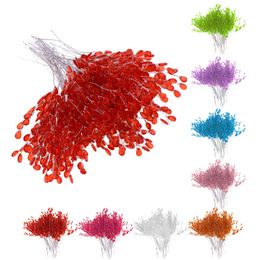20PC Dried Flowers Water Drop Artificial Acrylic Picks Crystal Diamante Branches Bead For Party Wedding Floral Decor Y