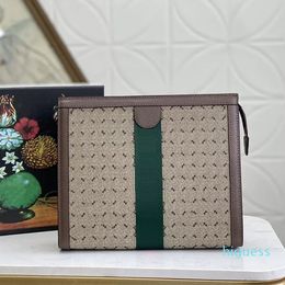 Clutch Bags Signature Pouch Coin Purse Canvas Hand Bag Wallet Genuine Leather Handbags Classic Letter Zipper Closure Envelope Bags Pocket