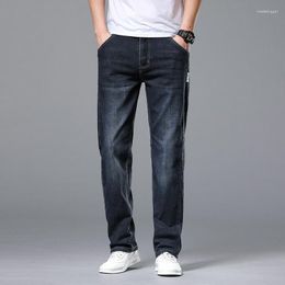 Men's Jeans 2023 Loose Fit Denim Men Elastic Waist Fashion Casual Pants Male Brand Trousers Straight
