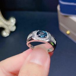 Cluster Rings Fashion Simple Fashionable Temperament Simulation Sapphire Opening Ring For Men Women Elegance Jewelry