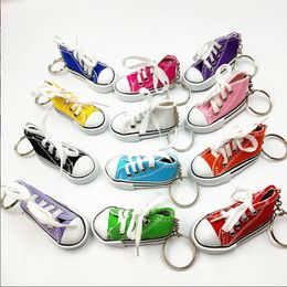 Canvas Shoes Keychains Party Sneaker Tennis Shoe Key Chain 3D Novelty Casual Shoes Keyrings Colourful Shoes Holder Handbag Pendant Gifts BC261