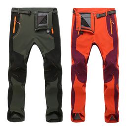 Men's Pants Winter Casual Stretch Men Women Fleece Military Cargo Waterproof Soft Shell Trousers Work Thick Warm Sweatpants 5XL 230206